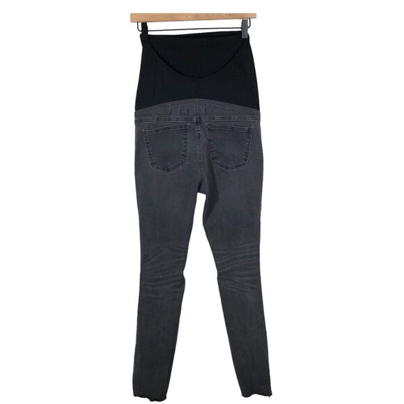 Madewell Maternity Over-the-Belly Skinny Jeans Distressed Washed Black 26 G7394 - Picture 3 of 9